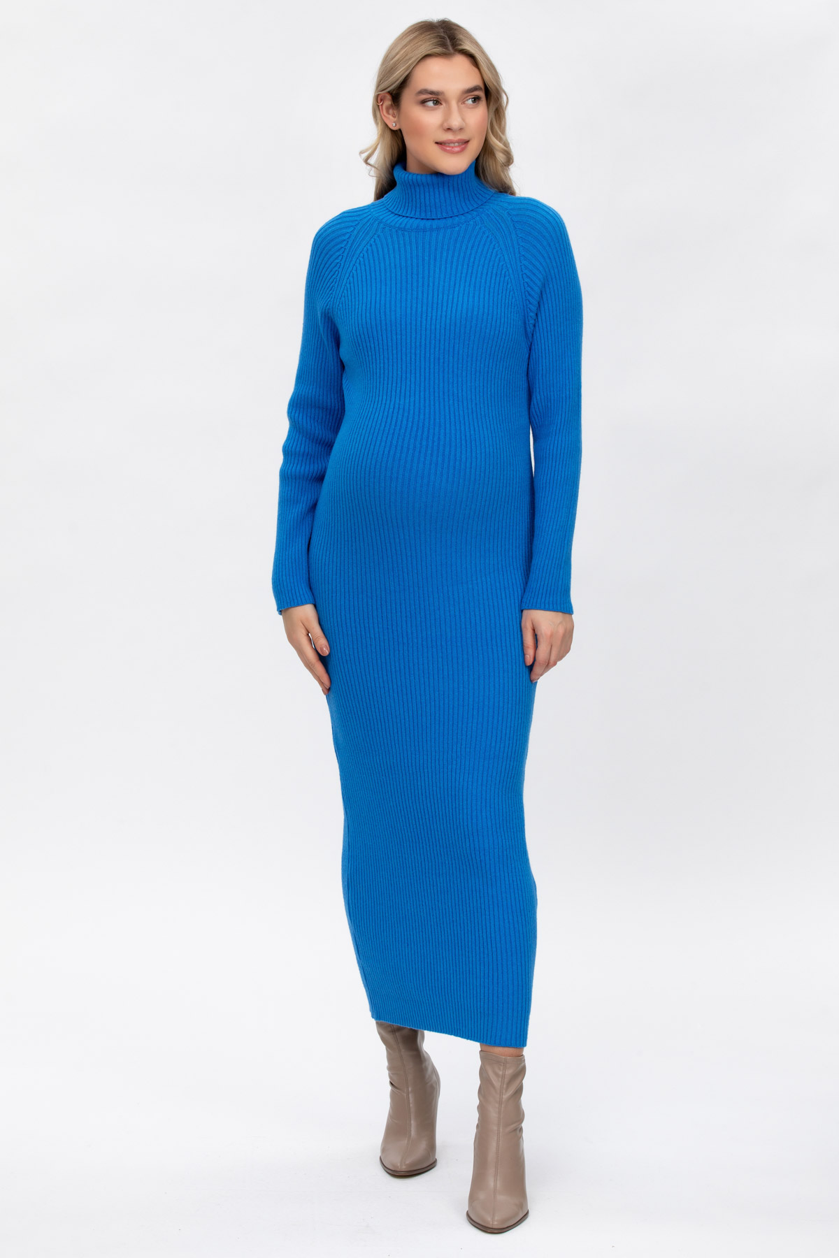 Трикотажное платье синего цвета Pietro Brunelli
