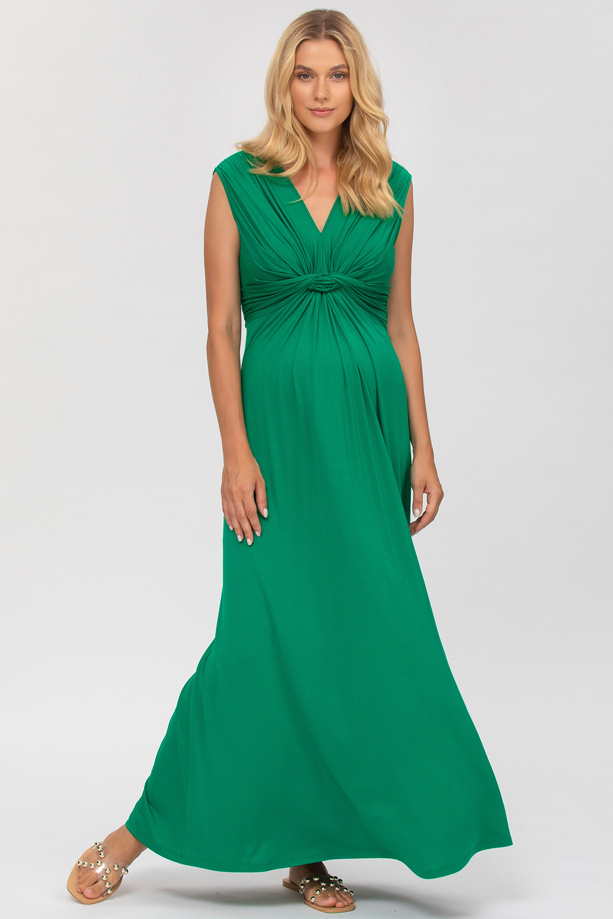 Зеленое платье с функцией для кормления Pietro Brunelli