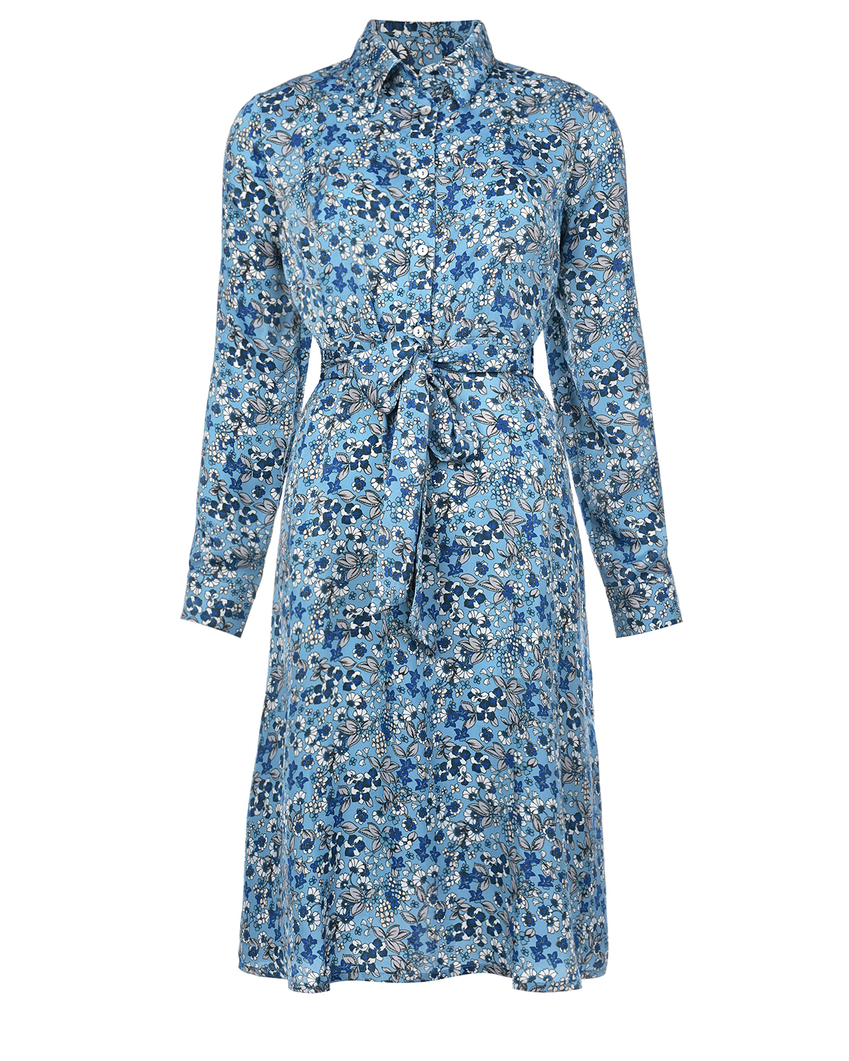 Голубое платье c цветочным принтом Pietro Brunelli